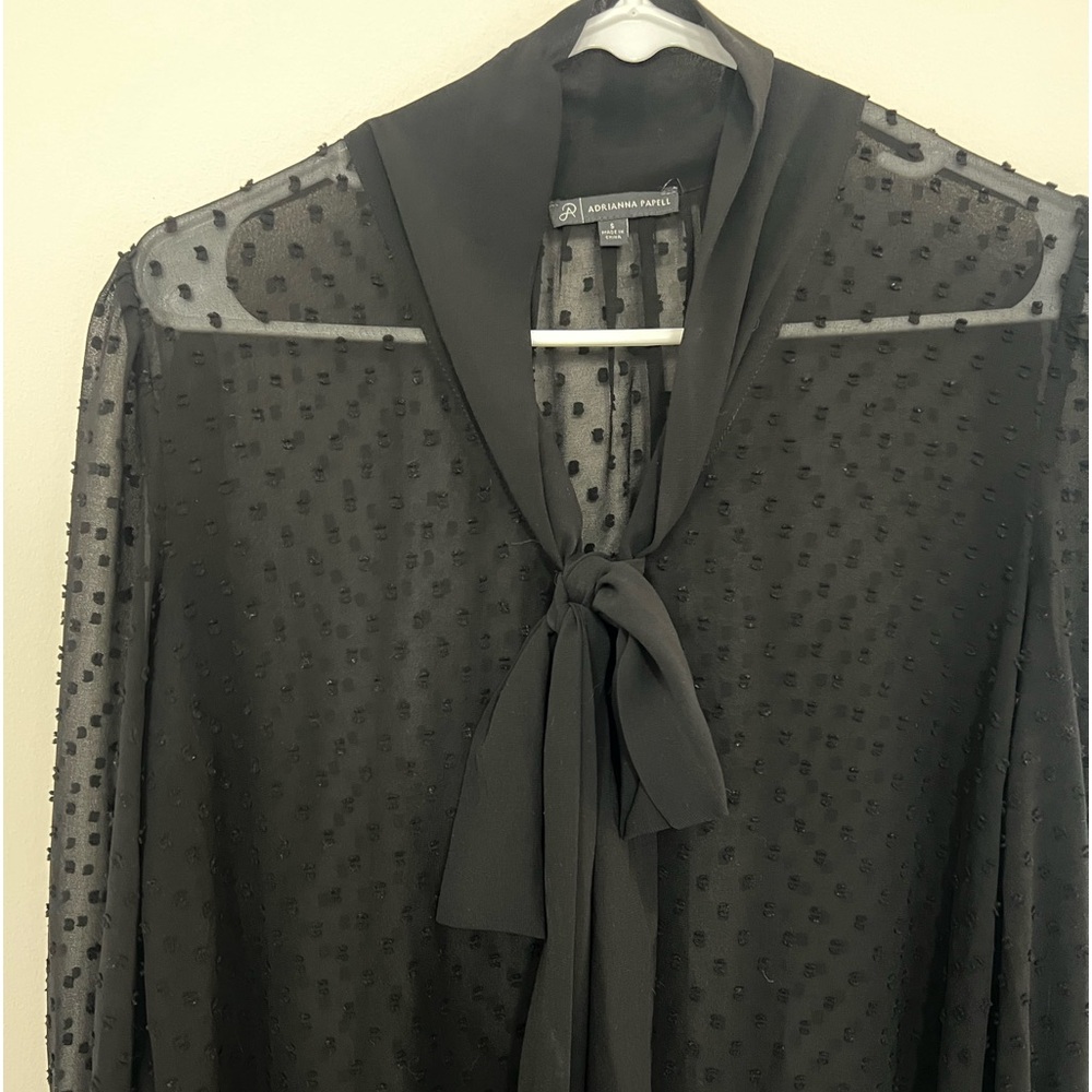 Black Business Wear Bow Blouse